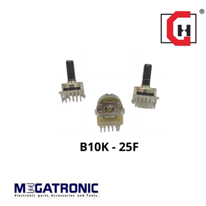 POTENSIO PUTAR METAL SHAFT GH B10K-25F MONO STANDART - 1