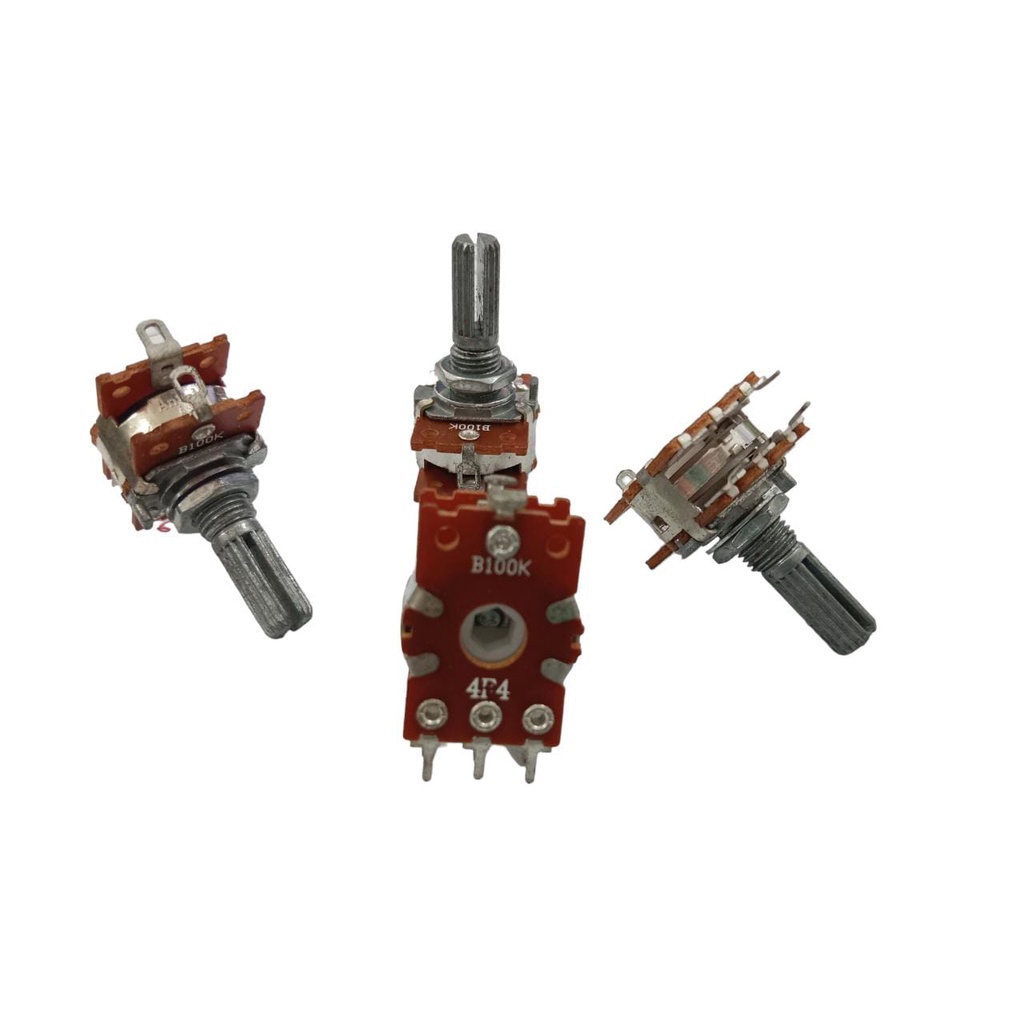 POTENSIO PUTAR METAL SHAFT ALPHA B100K STEREO DRAT PENDEK