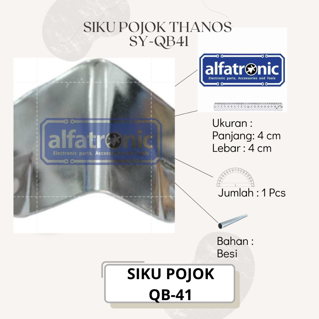 SIKU COVER/ SIKU POJOK THANOS SY-QB41 UKURAN 40MM SILVER UNTUK BOX HARDCASE