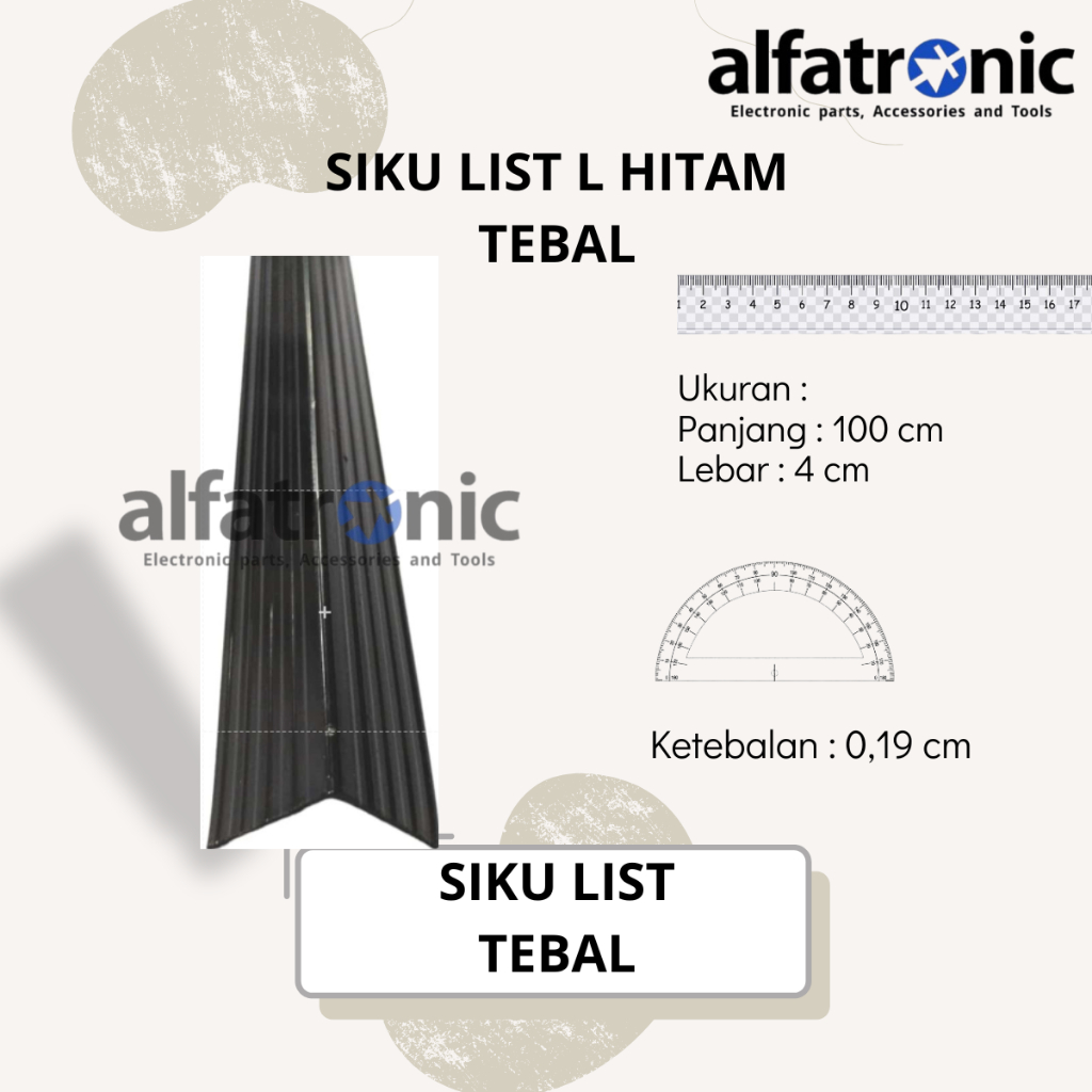 Siku List L Hitam (Tebal) Aluminium for Aksesoris Hardcase Box - 1