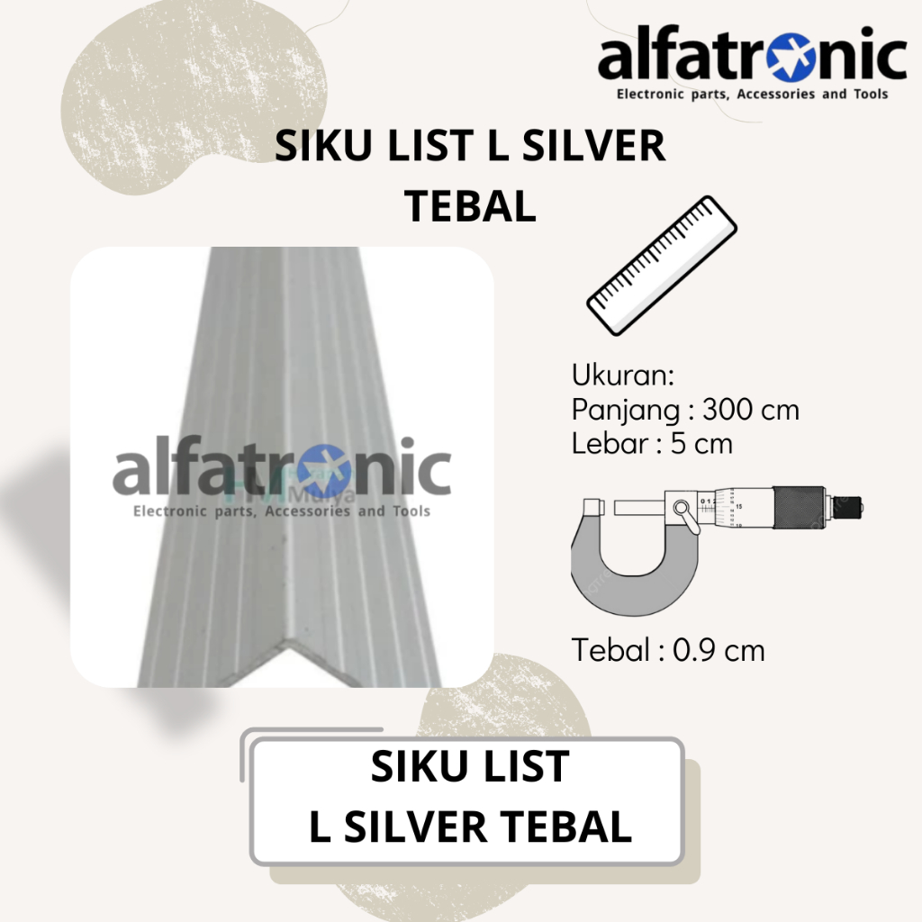 Siku List L Silver (Tebal) Aluminium for Hardcase Box Siku hardcase List L Accesoris Hardcase Per 3M BISA REQUEST UKURAN SAMPAI MAKSIMAL POTONG 70CM - 1