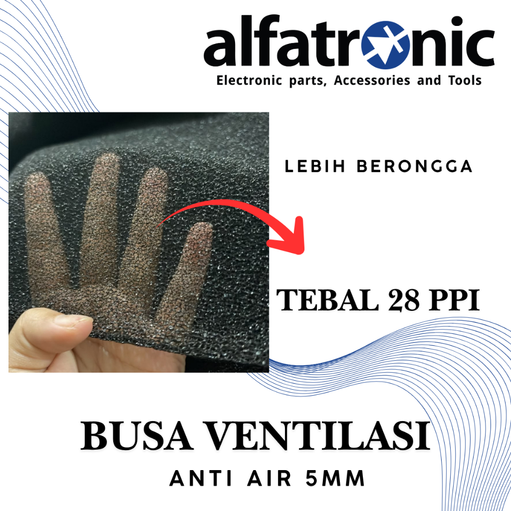 BUSA VENTILASI HITAM 5MM UNTUK SPEAKER BUSA SPEAKER ANTI AIR BUSA RAM SPEAKER BAGUS thumbnail 2